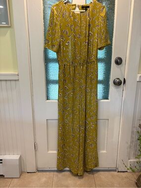 Lime Green Yellow Printed Jumpsuit M